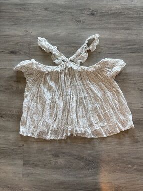 Melrose and Market Cream Ditsy Ruffle Strap baby doll Camisole top size small